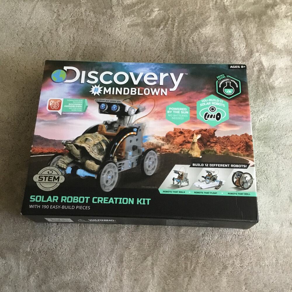 Discovery Mindblown Solar Robot Creation Kit STEM 12 in 1 190 Pcs Kids DIY